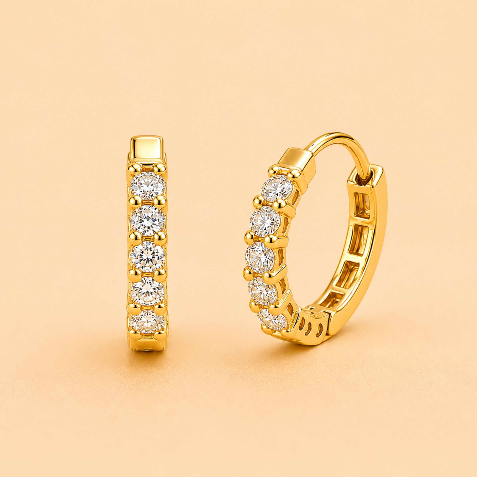 Clarisse Diamond Huggie Earrings