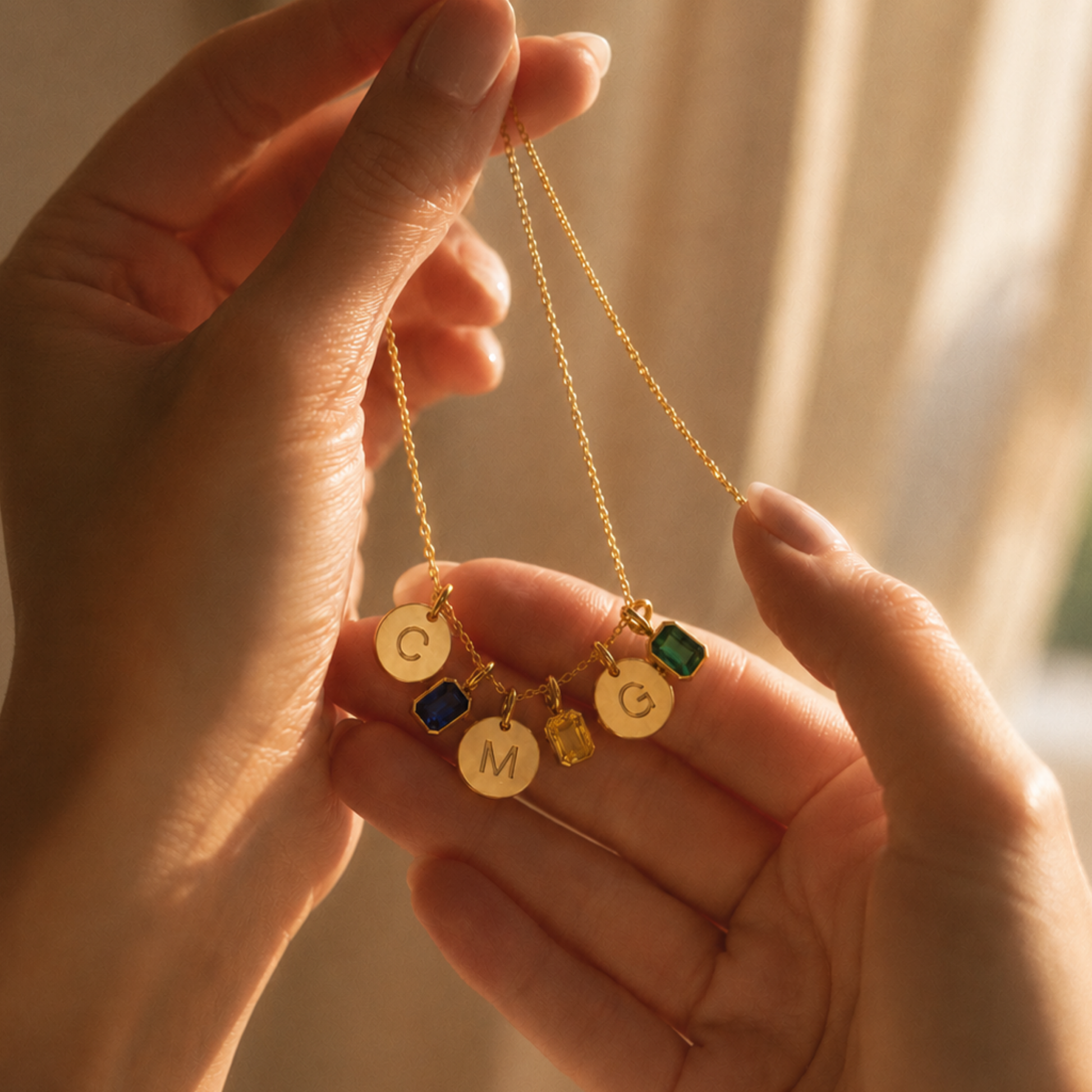 Celeste Trois Charm Necklace