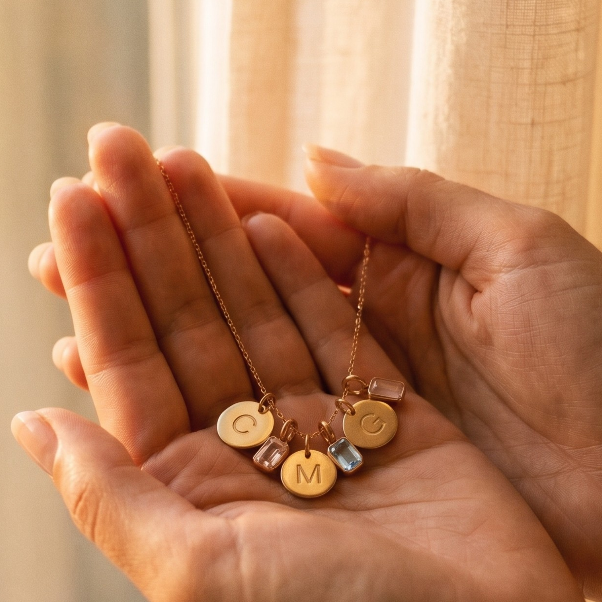Celeste Trois Charm Necklace