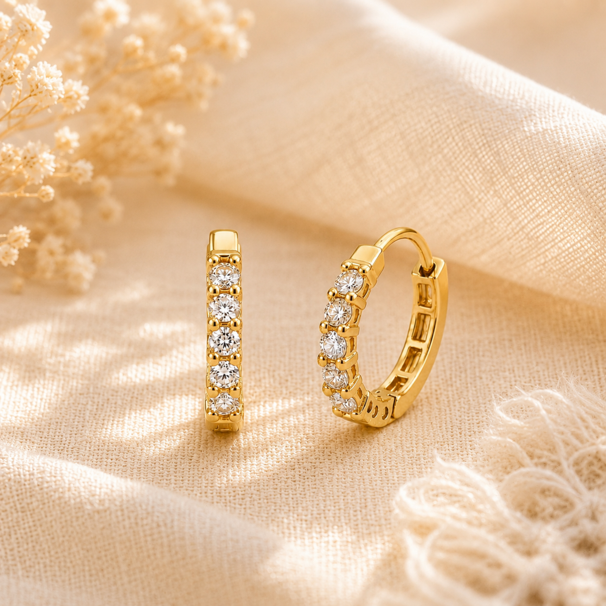 Clarisse Diamond Huggie Earrings