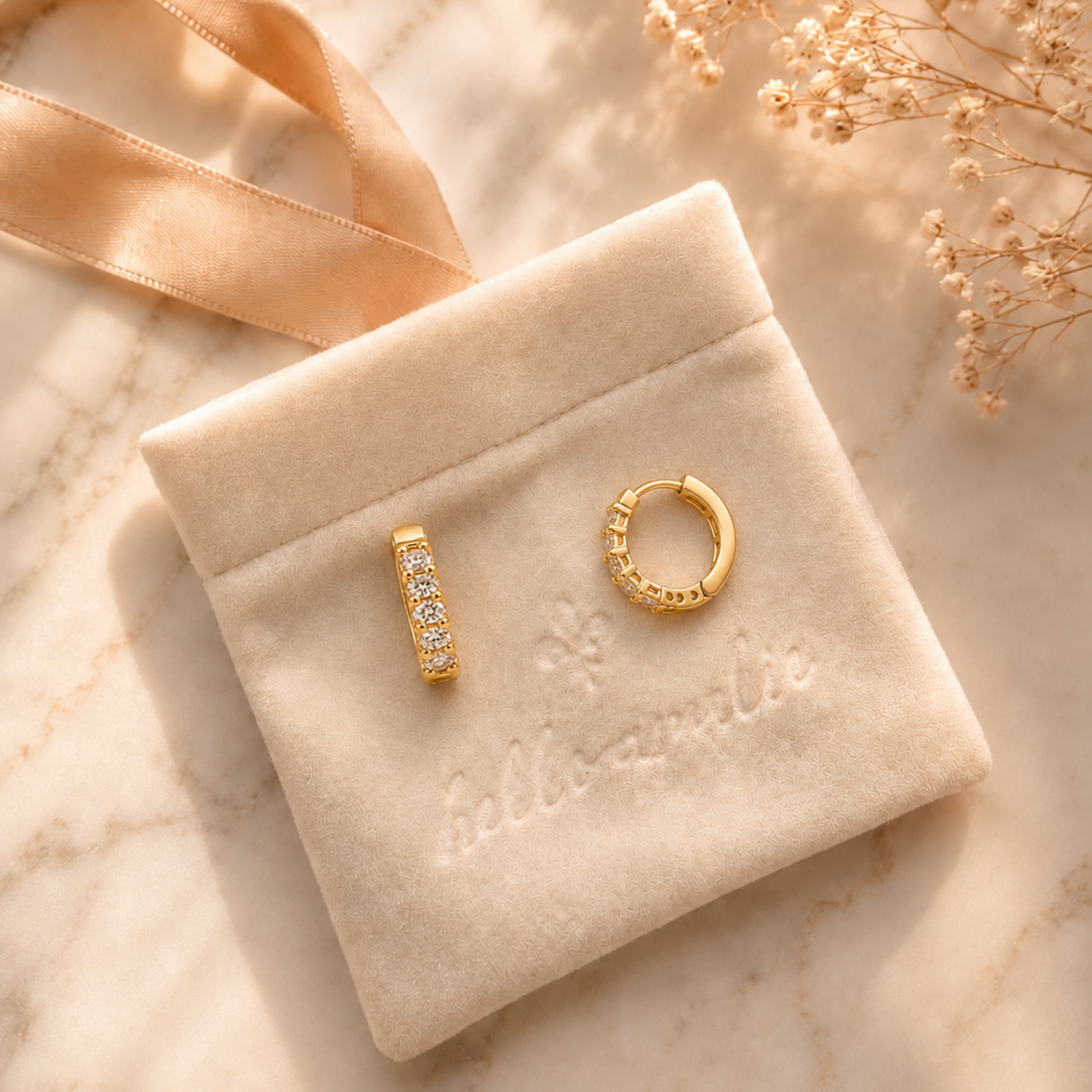 Clarisse Diamond Huggie Earrings