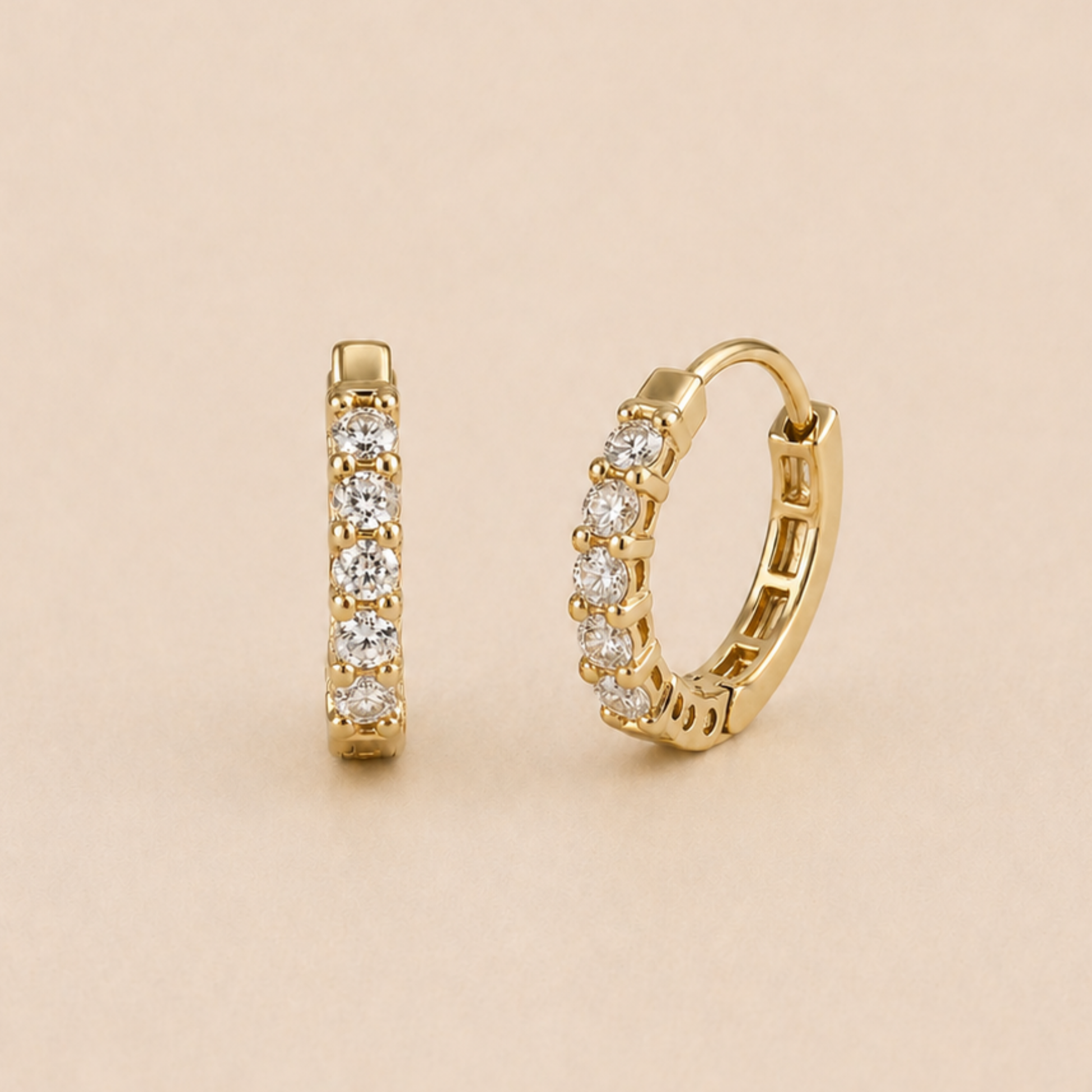 Clarisse Diamond Huggie Earrings