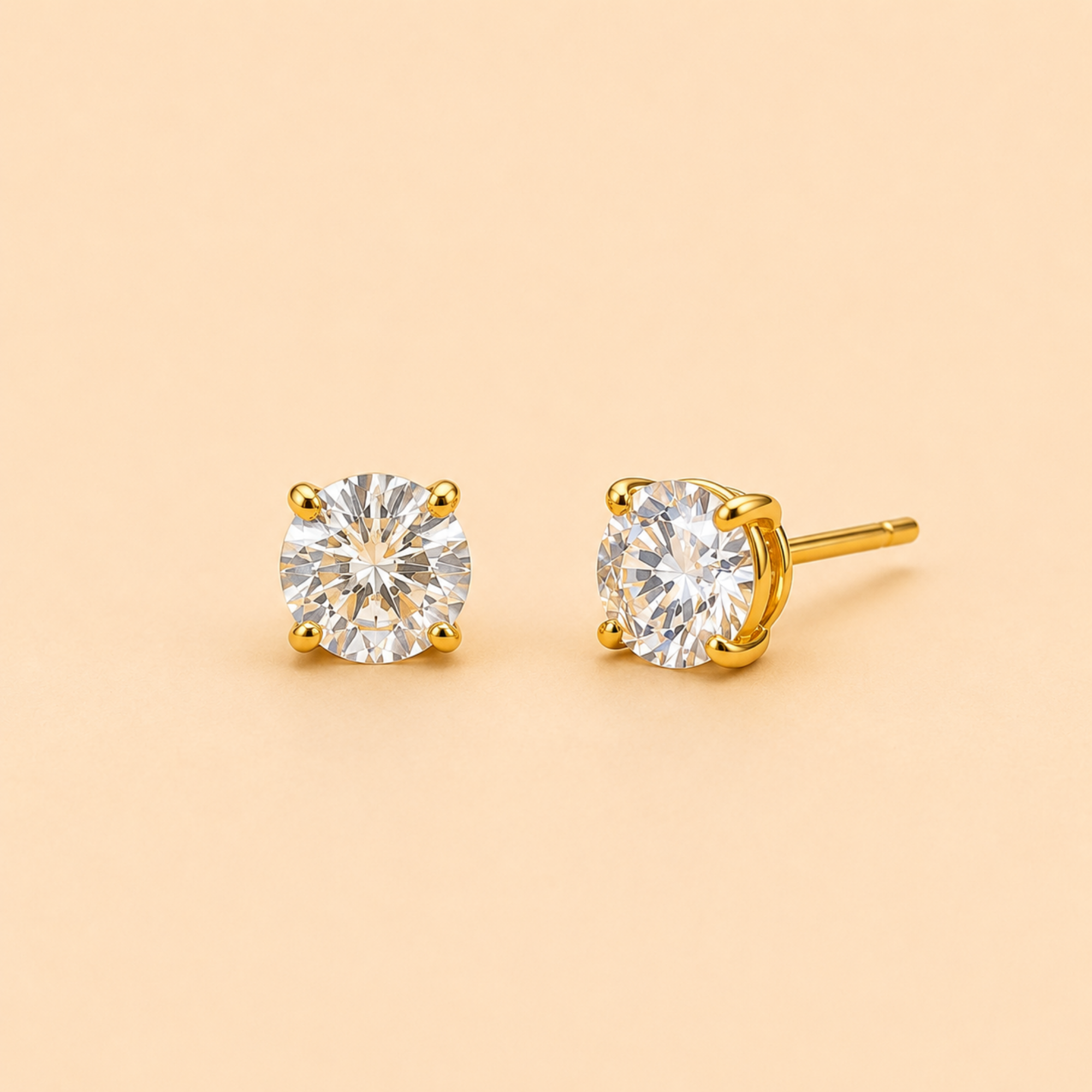 Soleil Solitaire Stud Earrings