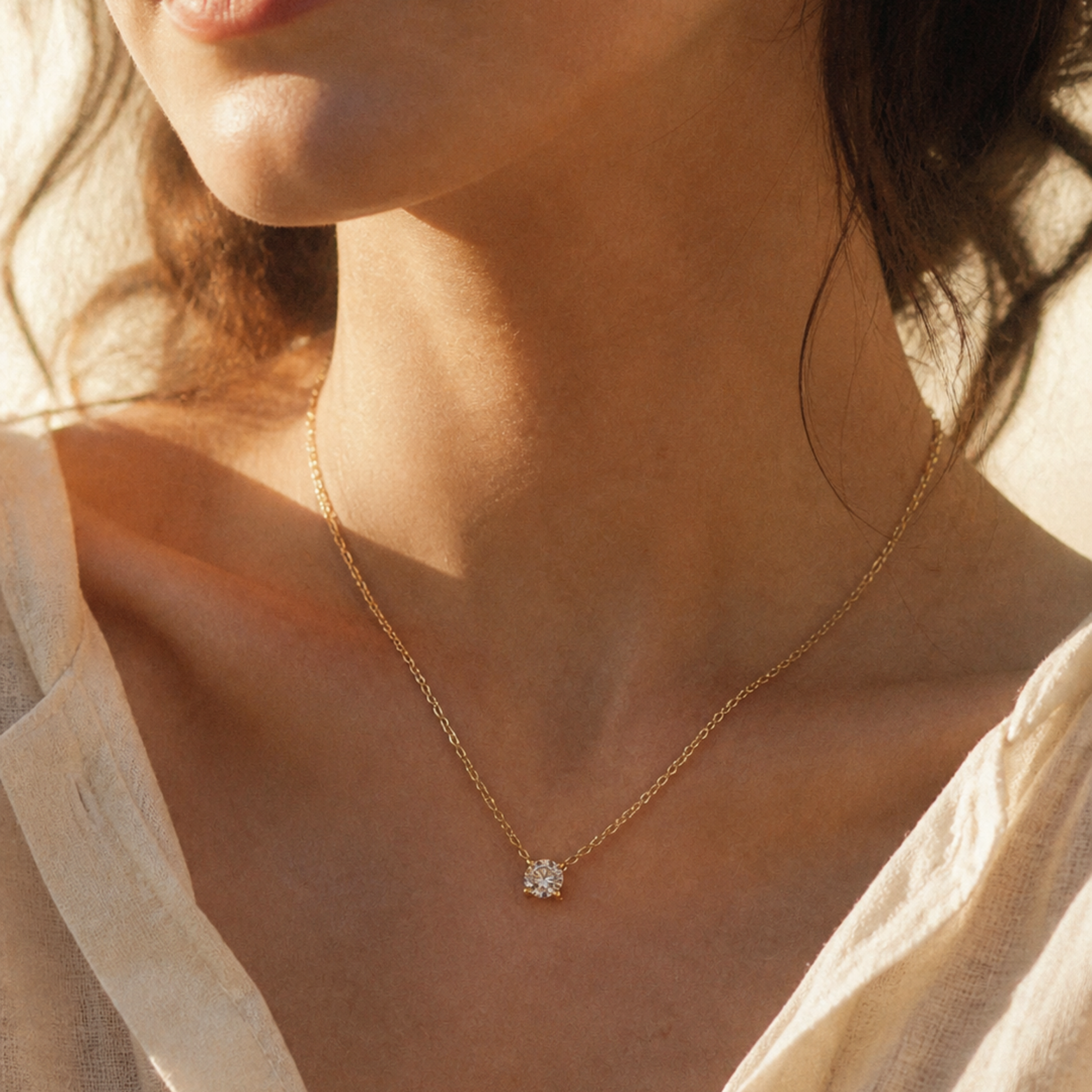 Soleil Solitaire Vermeil Necklace