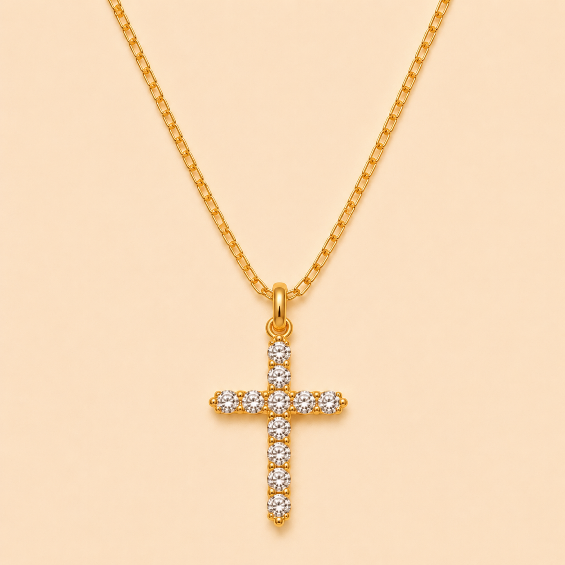 Croix Pave Necklace