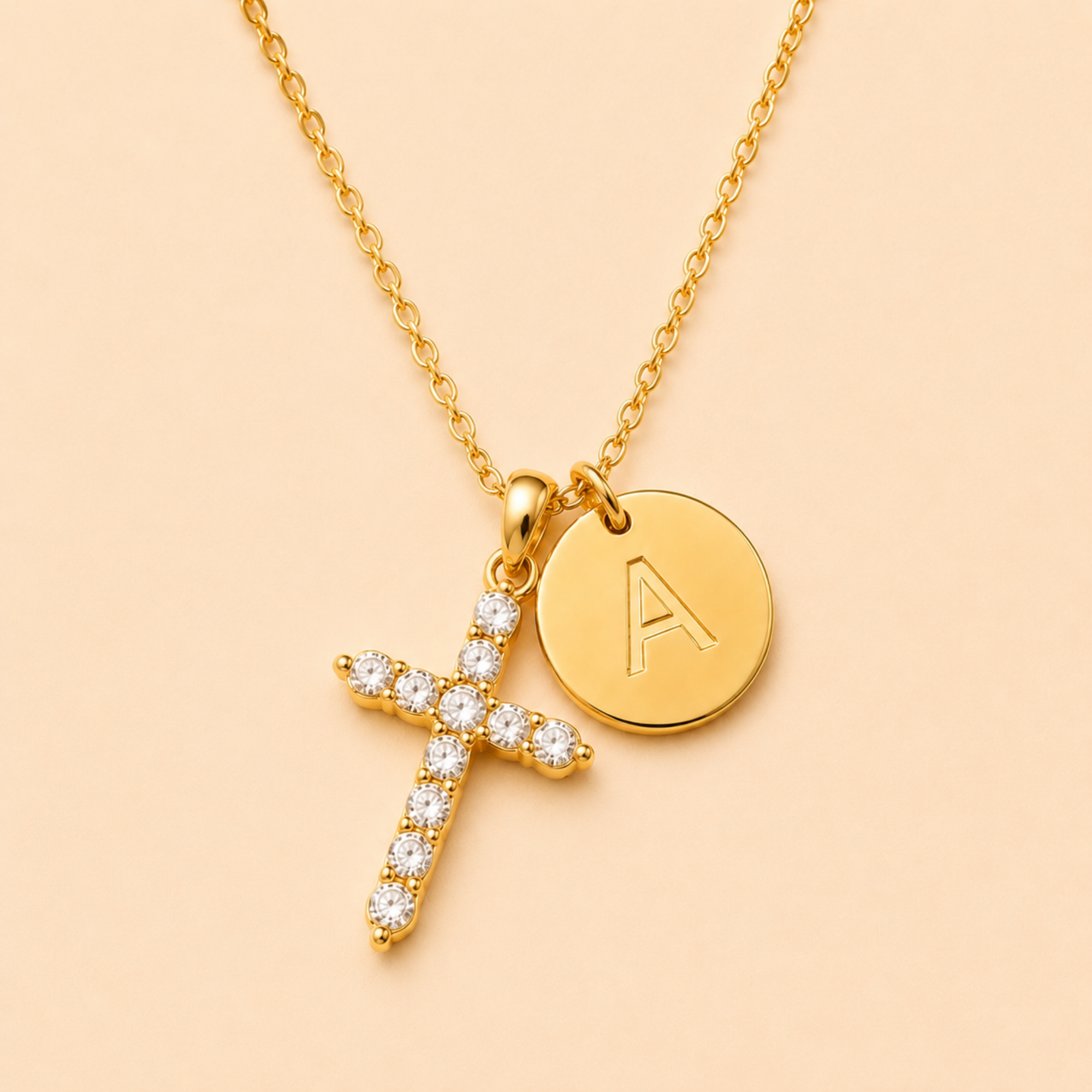 Journee Pave Initial Necklace