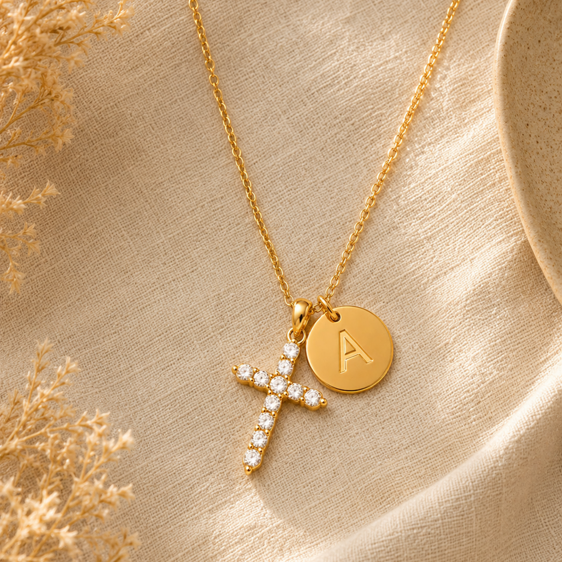 Journee Pave Initial Necklace