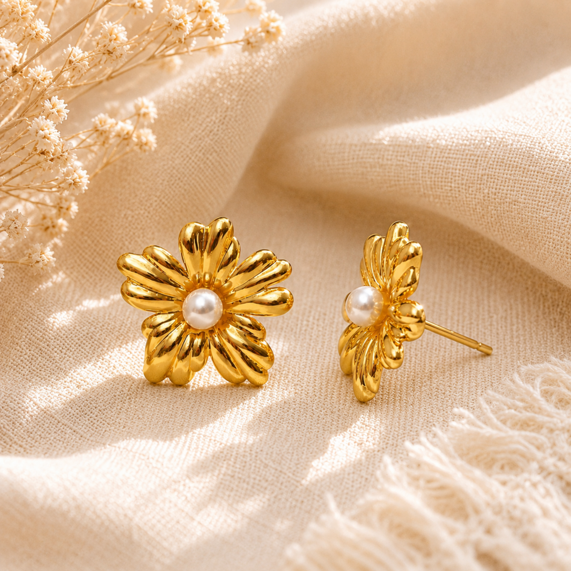 Florabelle Pearl Stud Earrings
