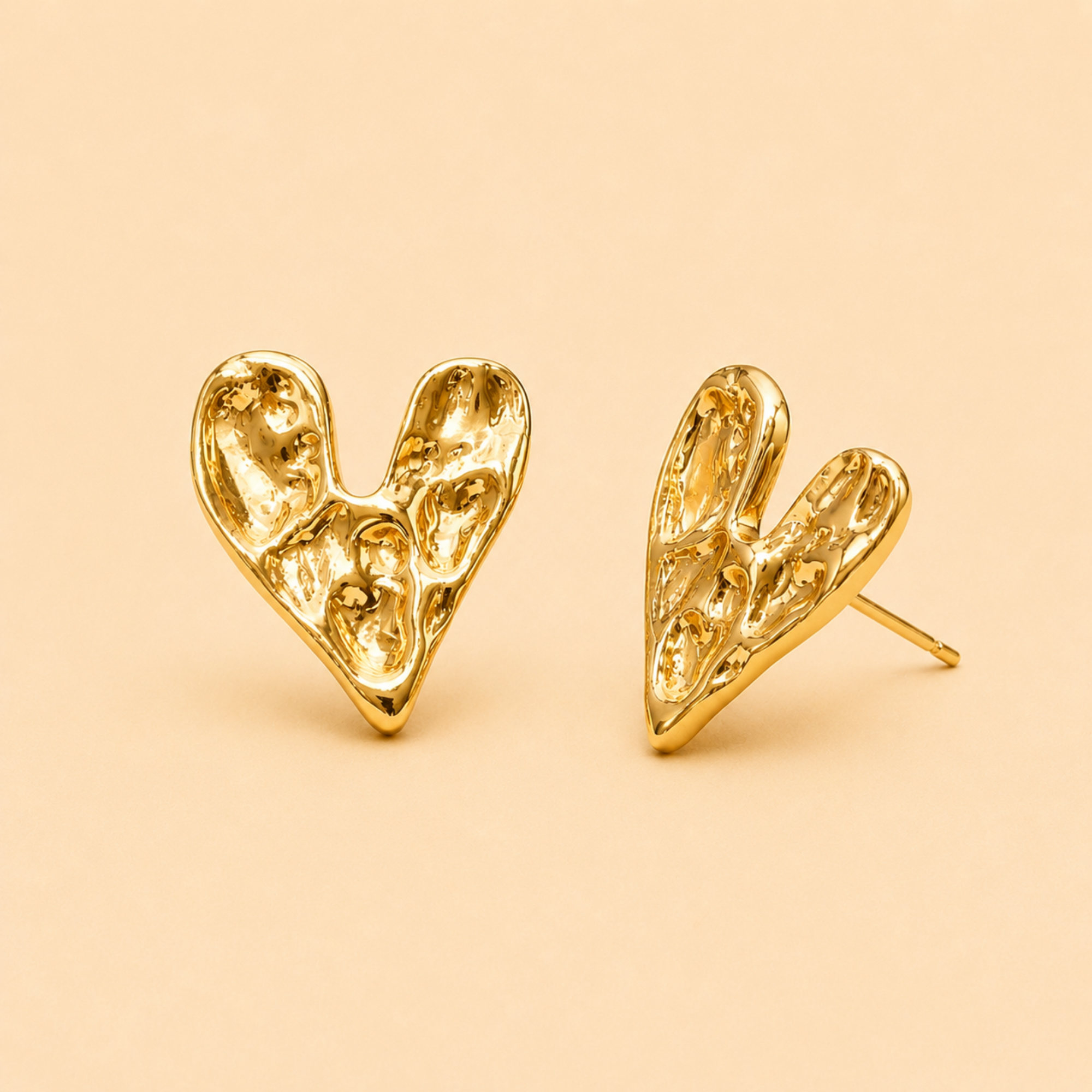 Cherie Textured Heart Earrings