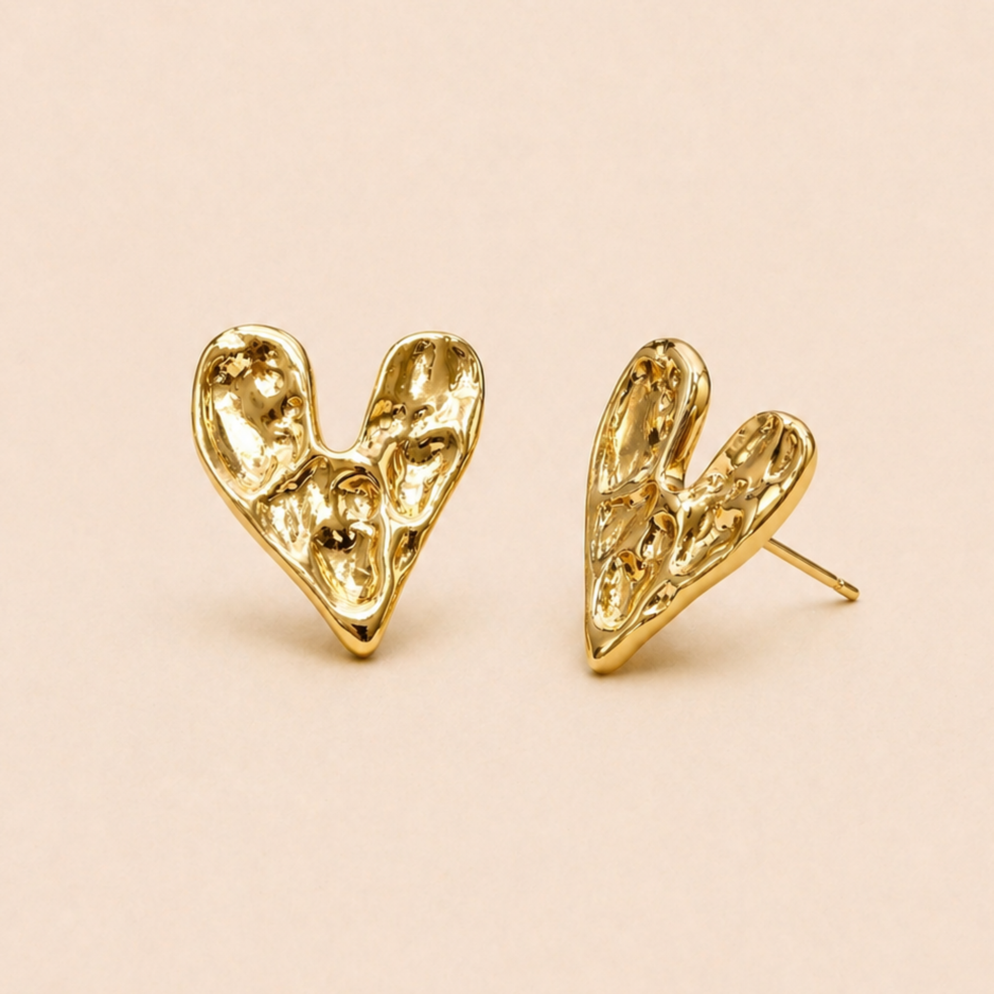 Cherie Textured Heart Earrings