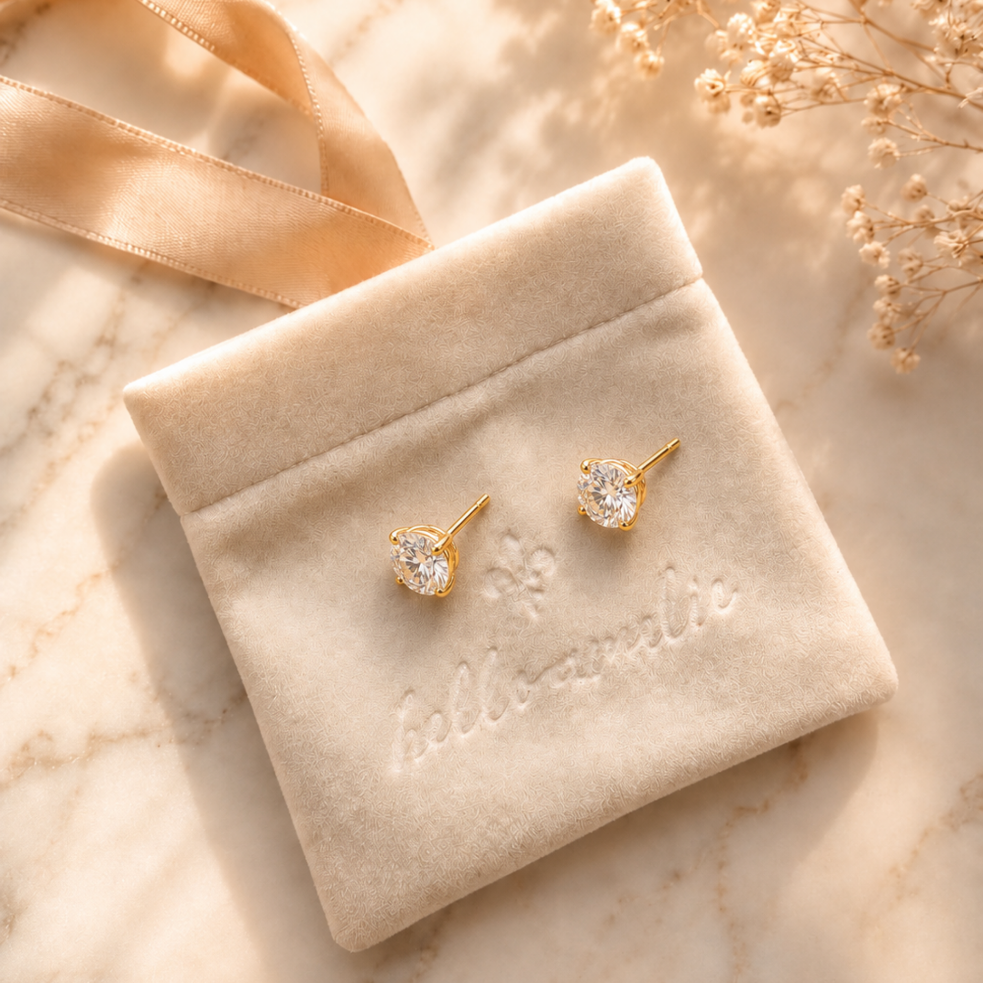 Soleil Solitaire Stud Earrings