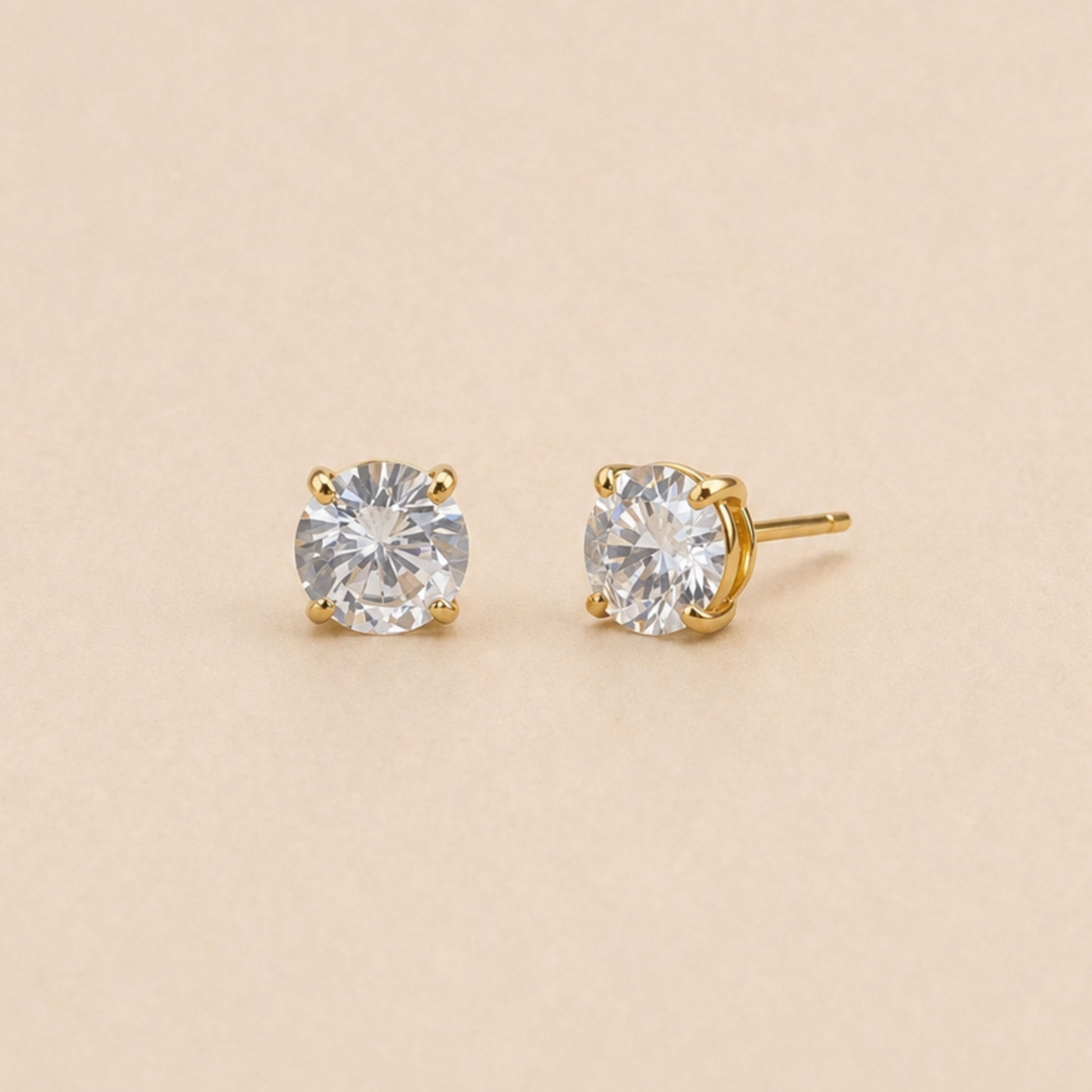 Soleil Solitaire Stud Earrings