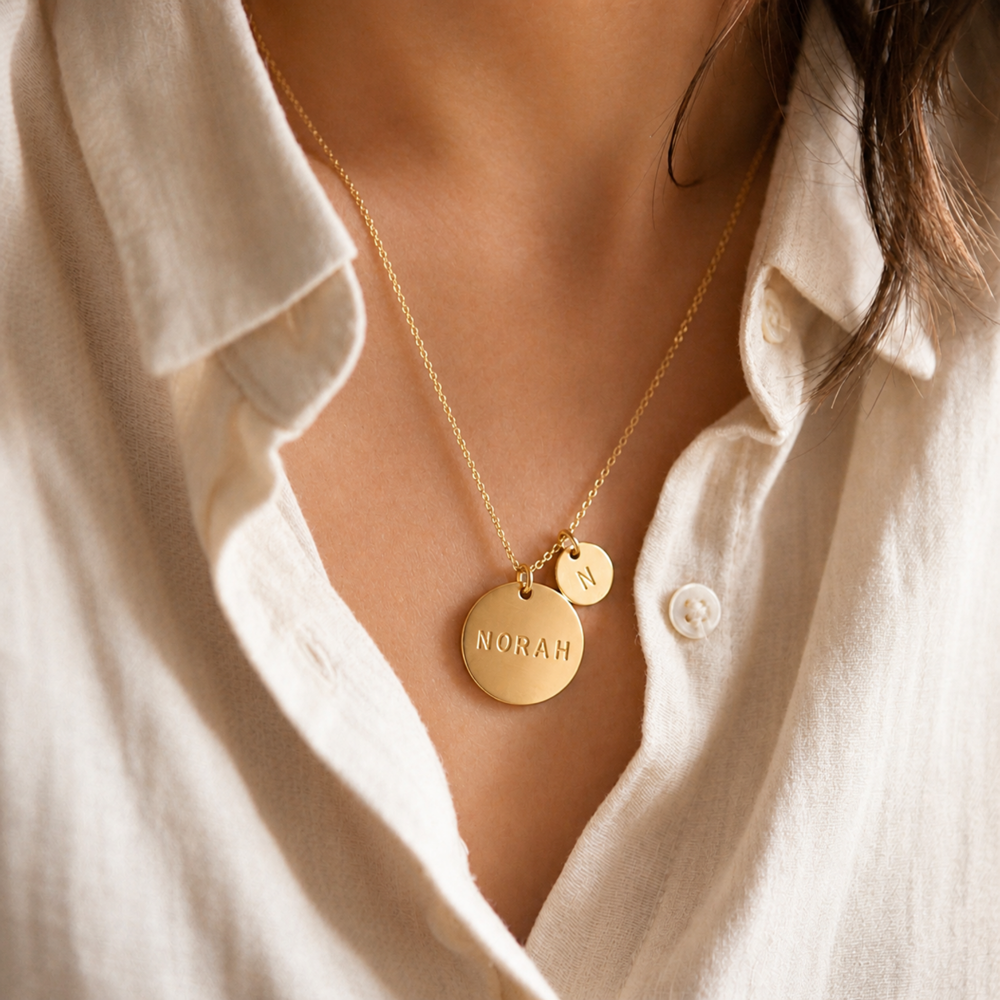 Norah Double Disc Necklace
