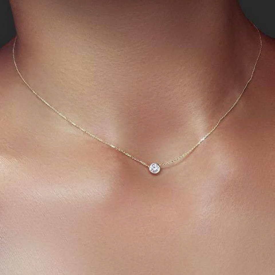 Soleil Solitaire Vermeil Necklace