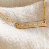 Coordinates Custom Bar Necklace - Longitude and Latitude