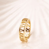 Roman Numerals Vermeil Ring