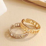 Roman Numerals Vermeil Ring