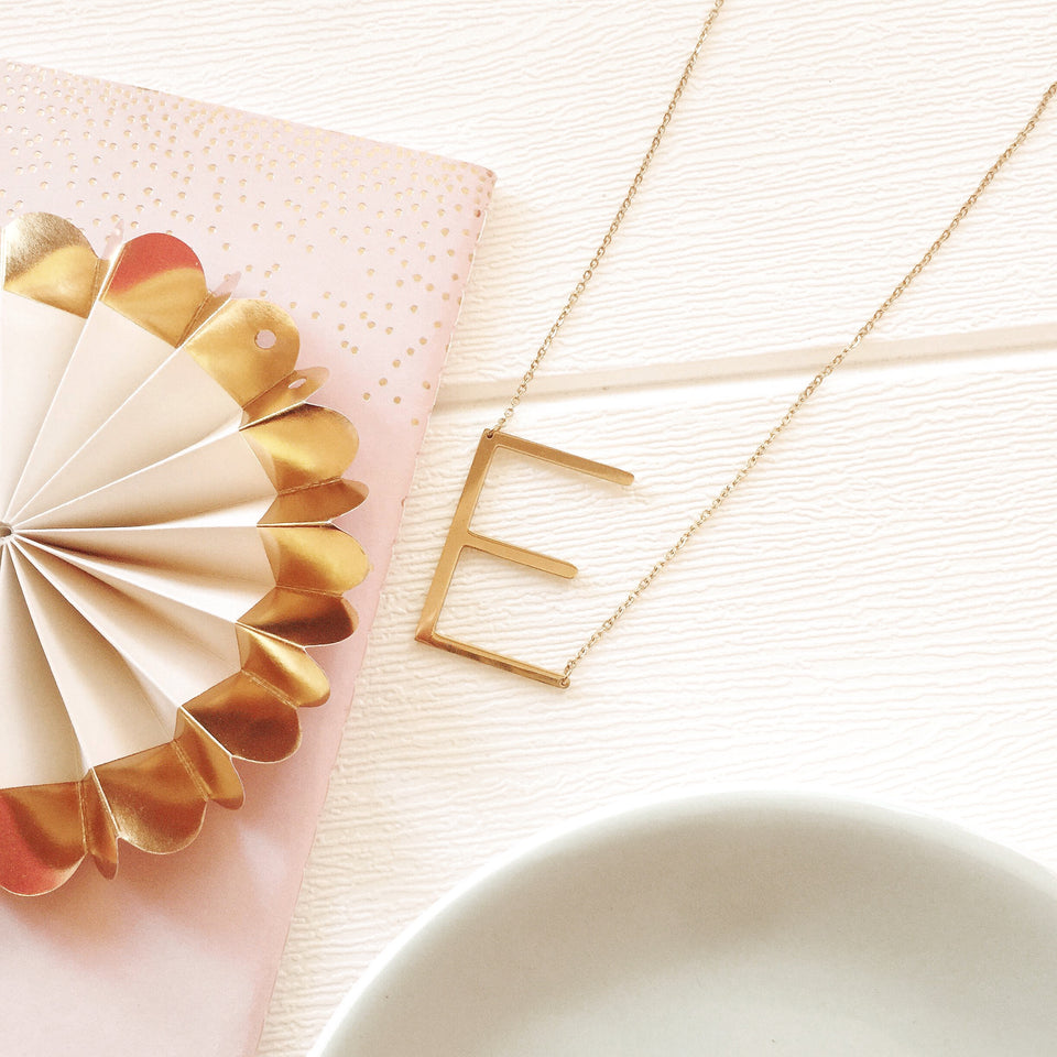 Goldtone Monogram Necklace