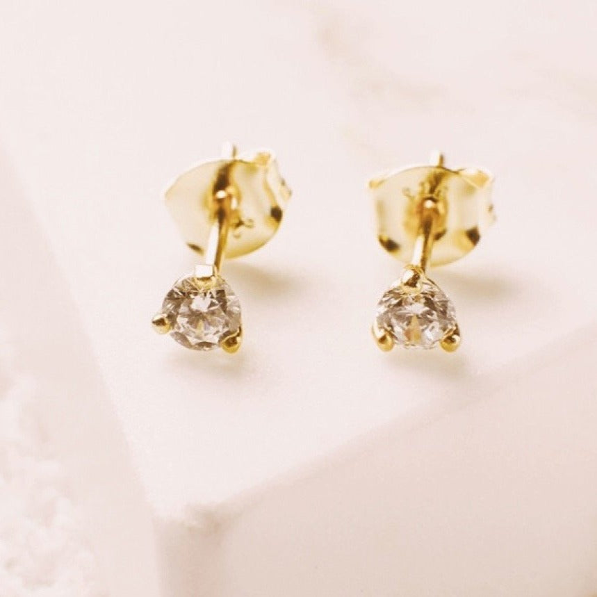 Soleil Solitaire Stud Earrings