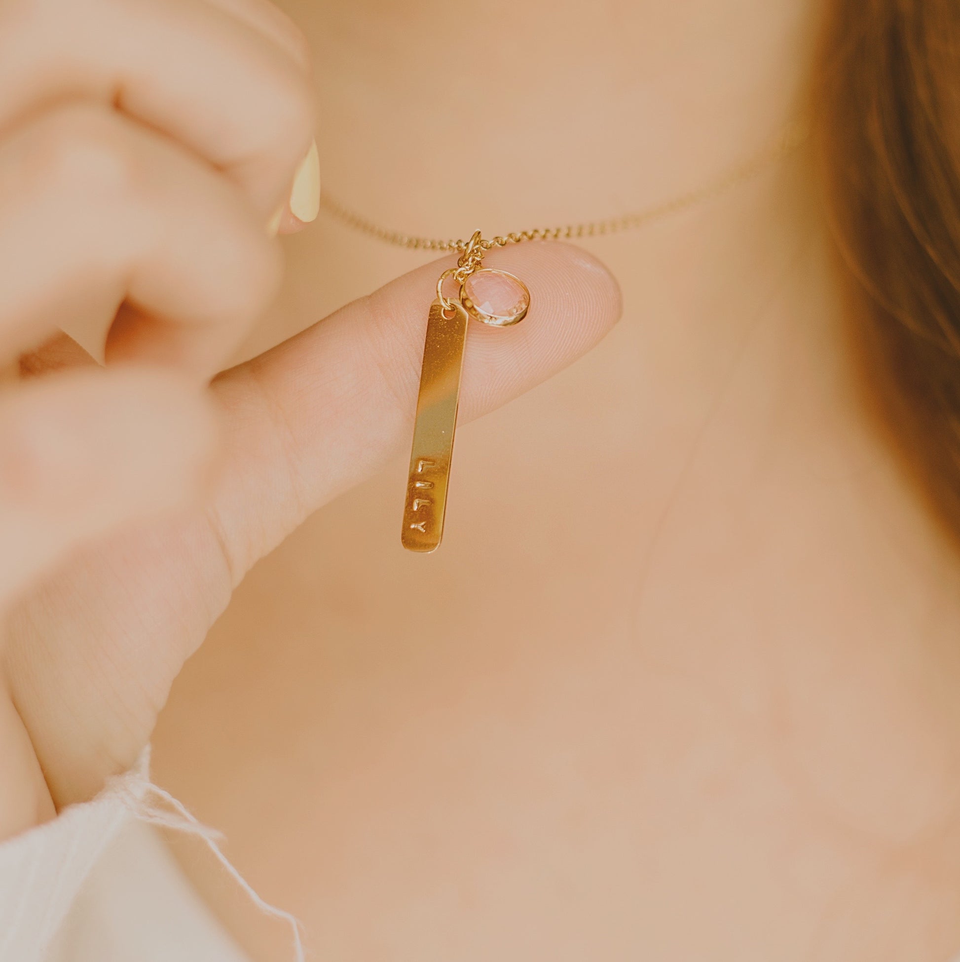 Amélie Birthstone Bar Necklace