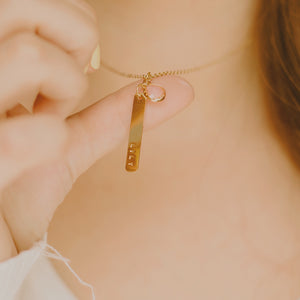 Vertical Gold Bar Necklace 2.0