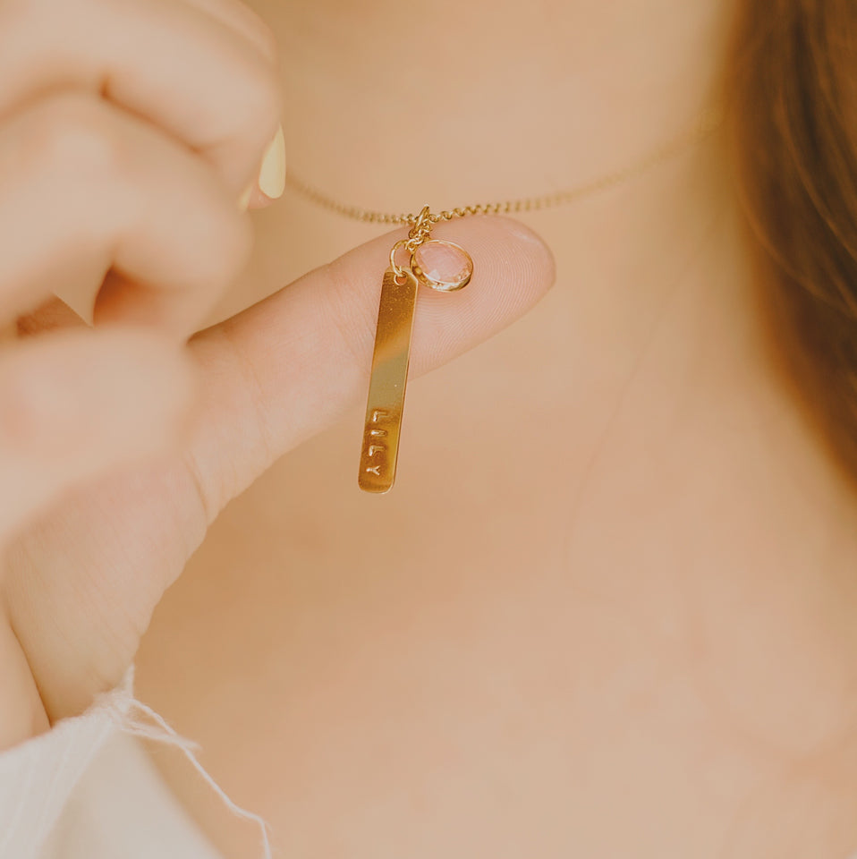 Vertical Gold Bar Necklace 2.0