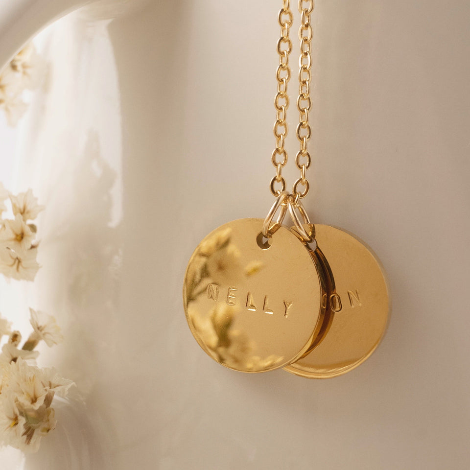 Dovetail Name Coin Necklace