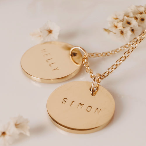 Dovetail Name Coin Necklace
