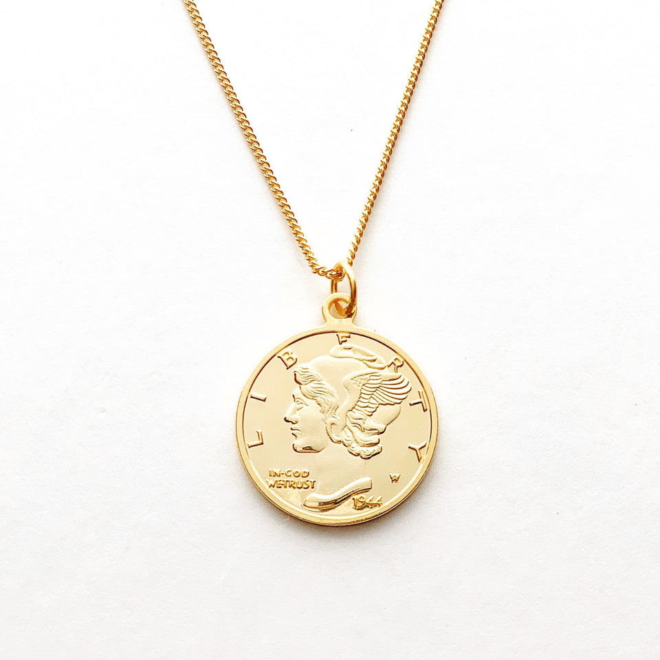 Liberty Dime Vermeil Necklace