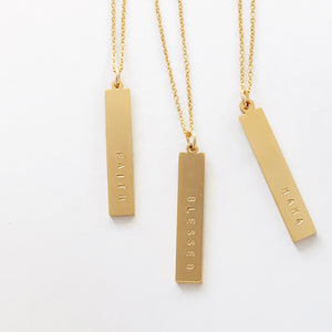 Vertical Gold Bar Necklace