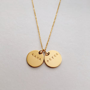 Dovetail Name Coin Necklace