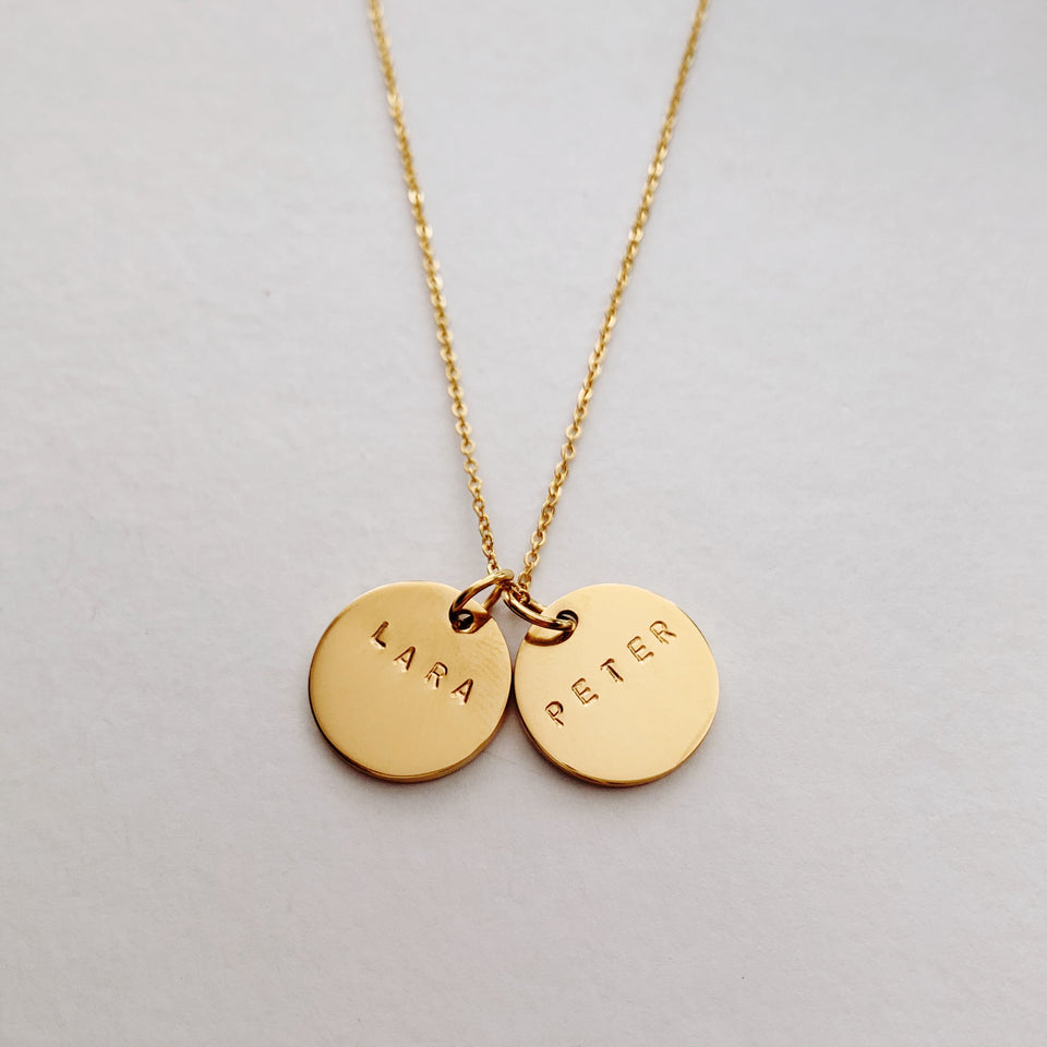 Dovetail Name Coin Necklace