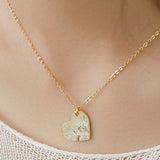 Heart Textured Vermeil Necklace