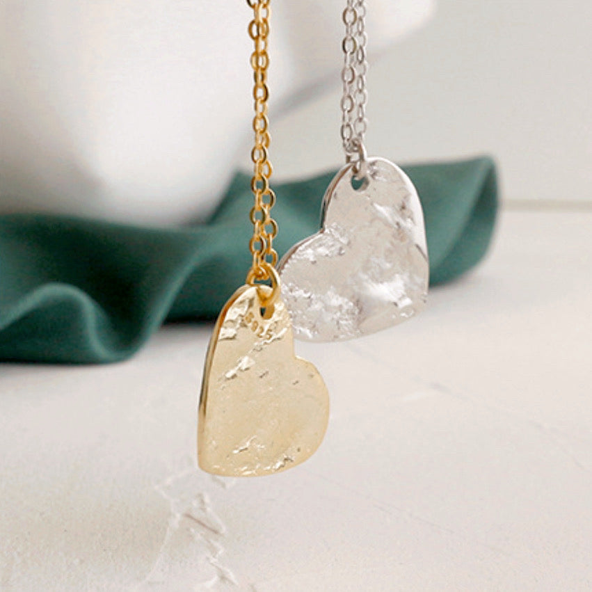 Heart Textured Vermeil Necklace