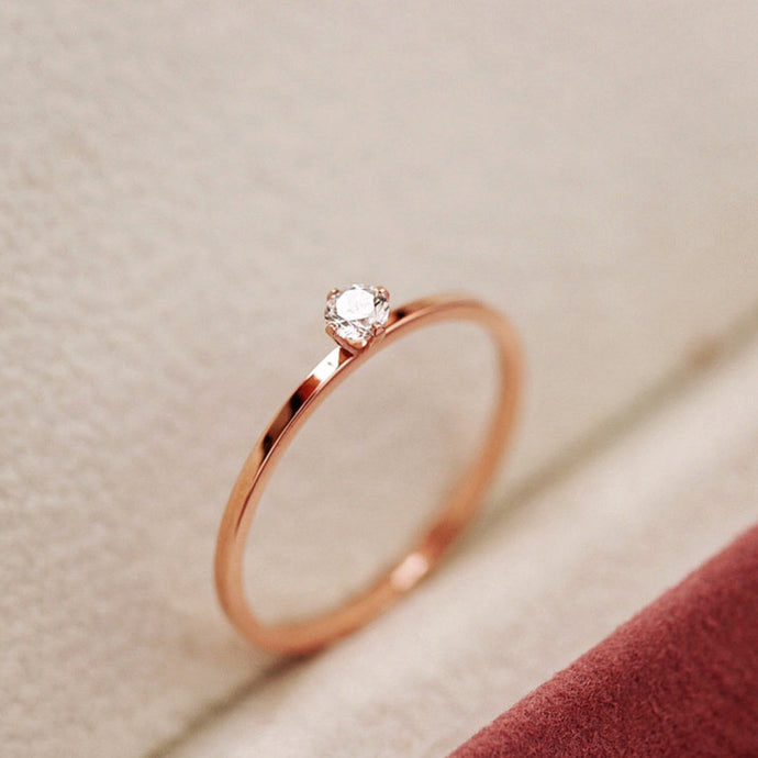 Rose Gold Solitaire Ring