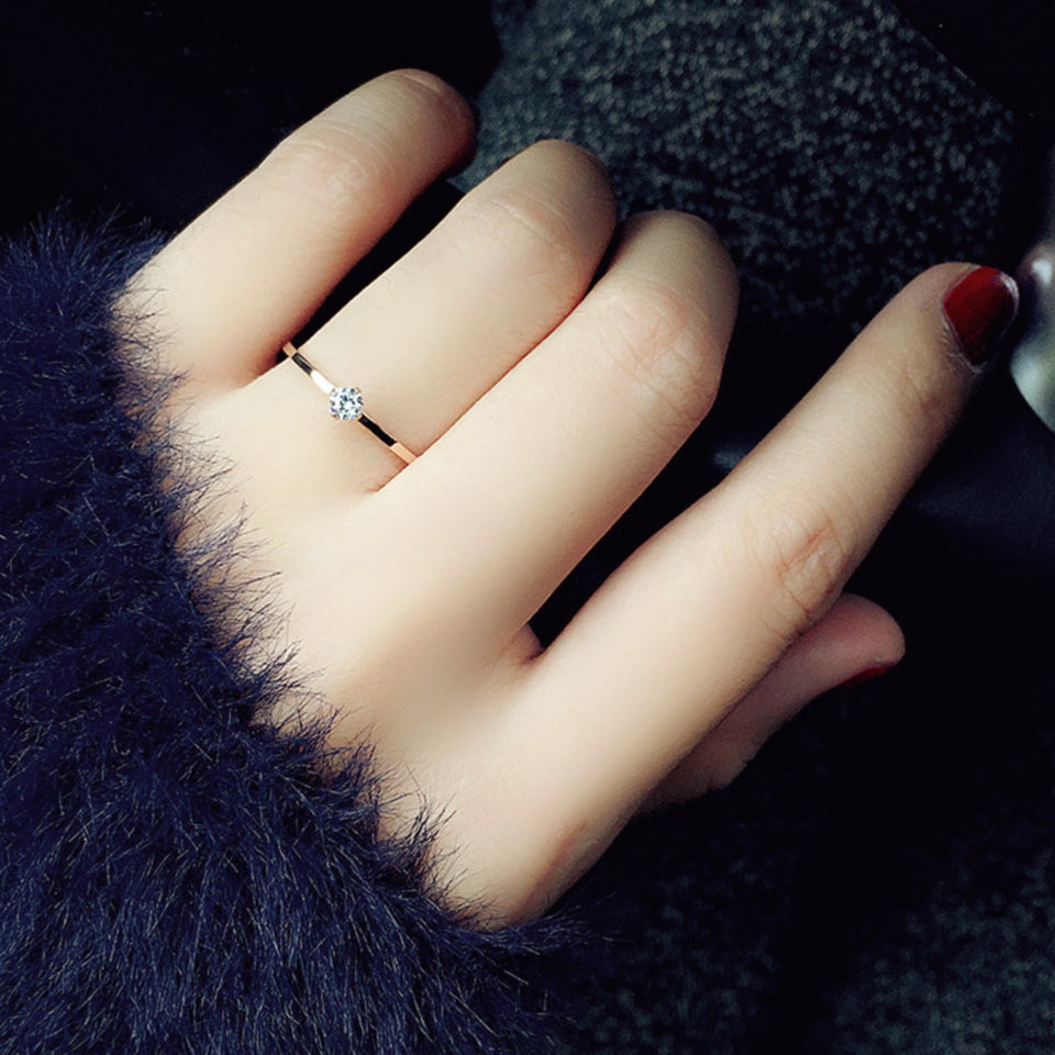Rose Gold Solitaire Ring