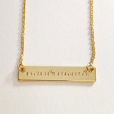 Coordinates Custom Bar Necklace - Longitude and Latitude