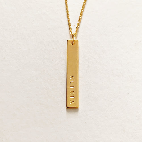 Vertical Gold Bar Necklace