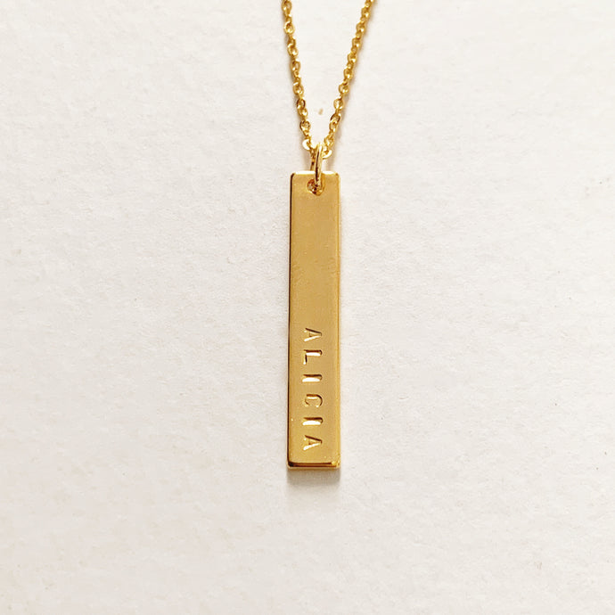 Vertical Gold Bar Necklace