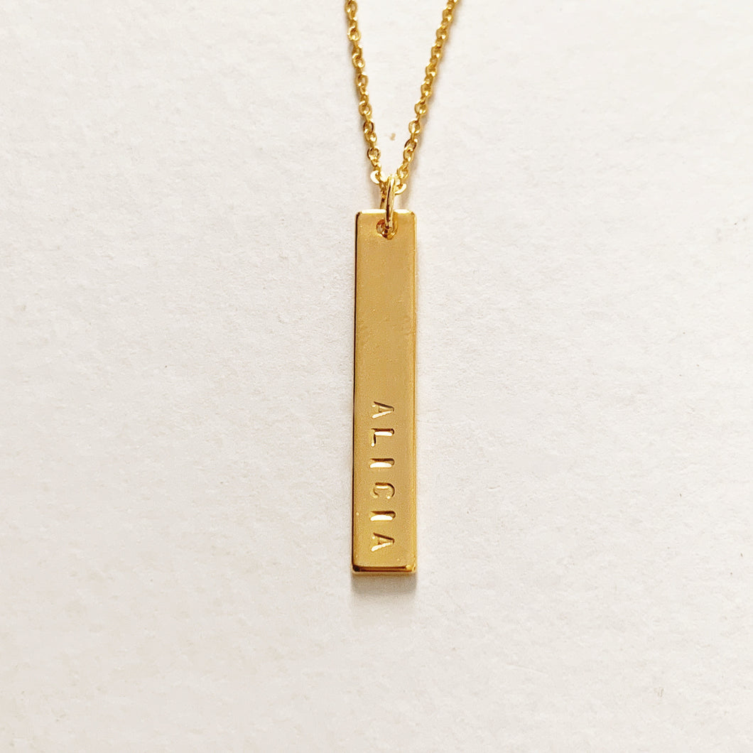 Vertical Gold Bar Necklace