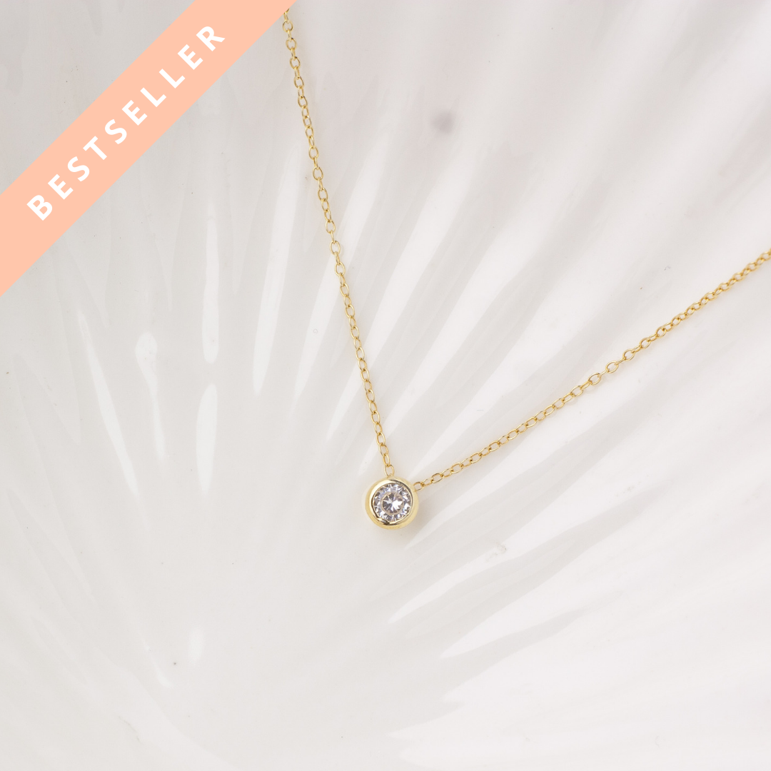 Soleil Solitaire Vermeil Necklace