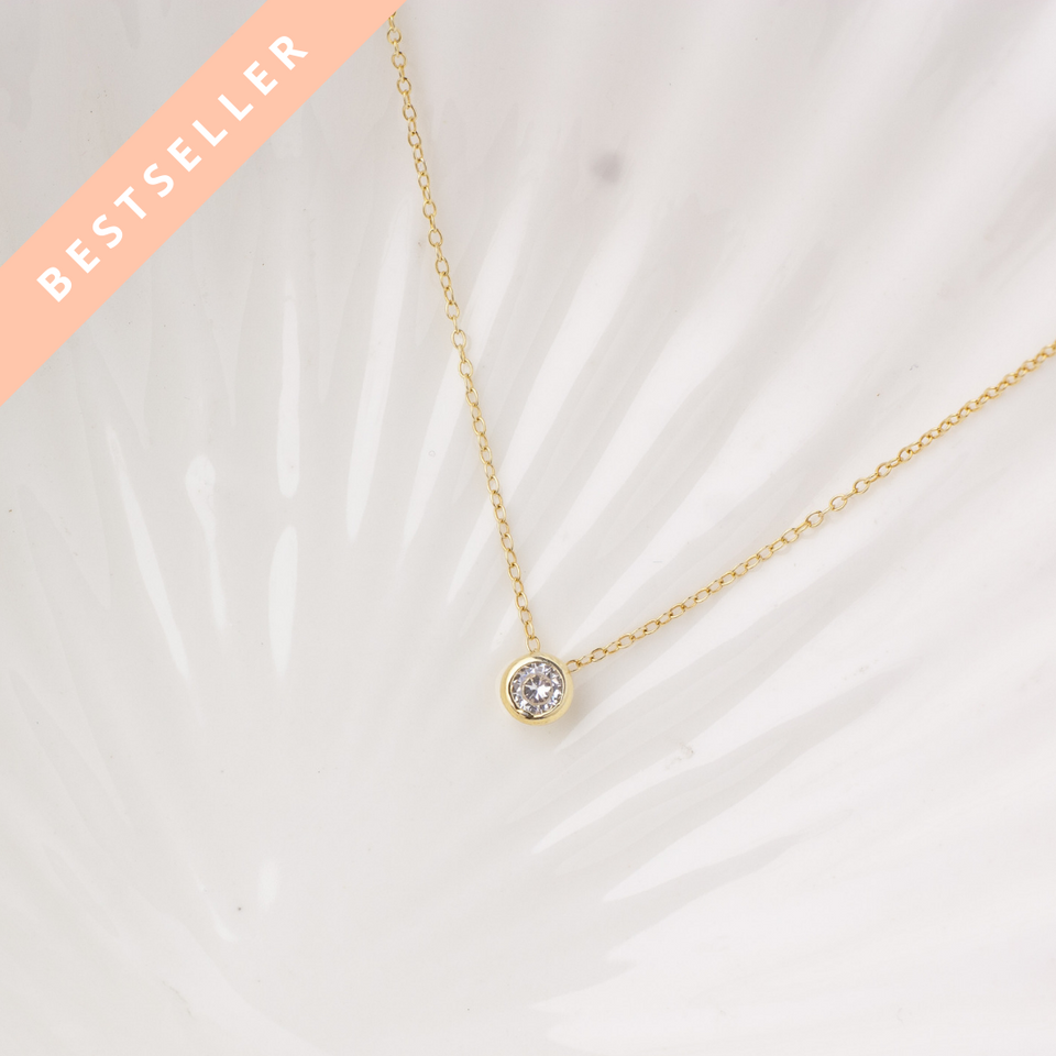Soleil Solitaire Vermeil Necklace
