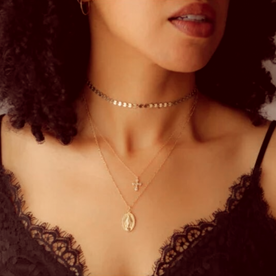 Piper Gold Coin Choker Necklace