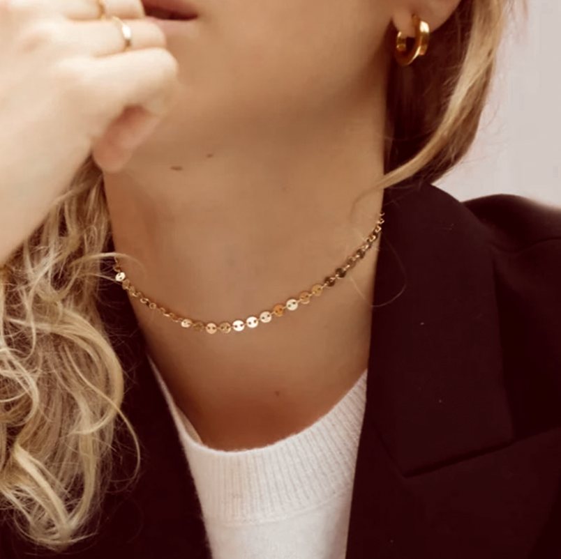 Piper Gold Coin Choker Necklace