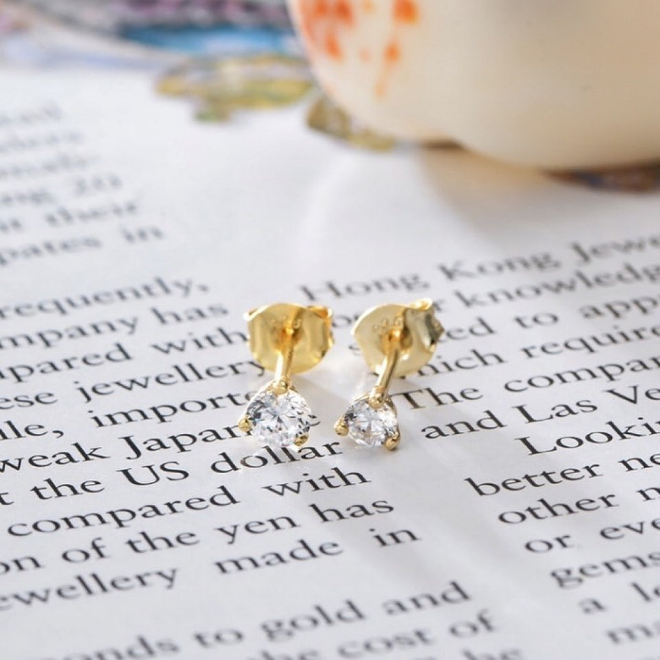 Soleil Solitaire Earring Studs