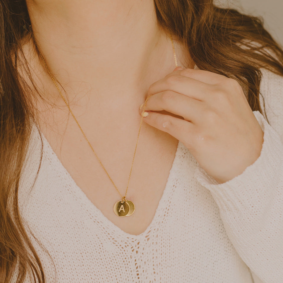 Idylle Twinset Initials Gold Tone Necklace