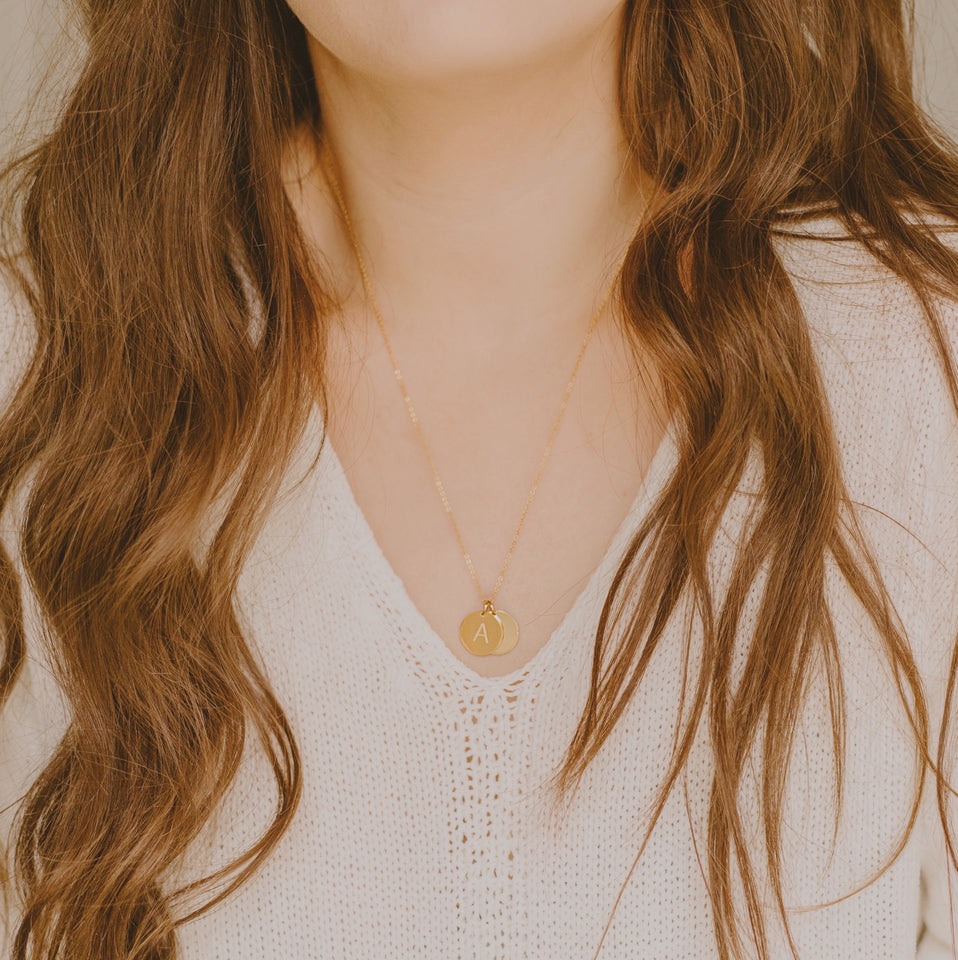 Idylle Twinset Initials Gold Tone Necklace