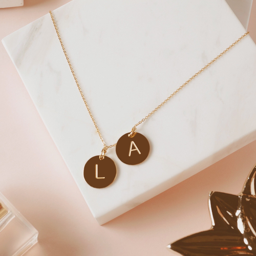 Idylle Twinset Initials Gold Tone Necklace