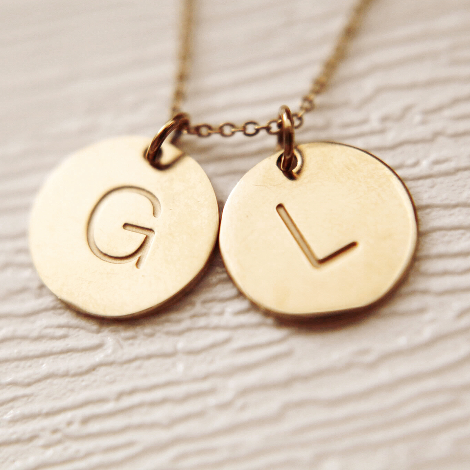 Idylle Twinset Initials Gold Tone Necklace