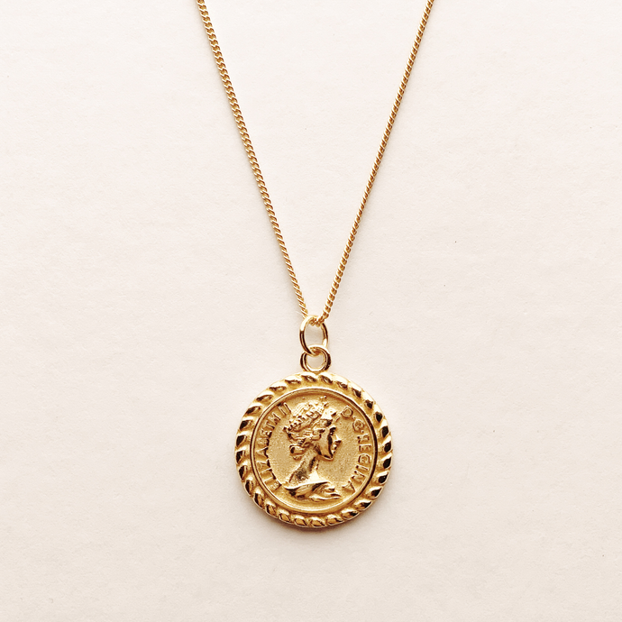 Reine Vintage Coin Vermeil Necklace